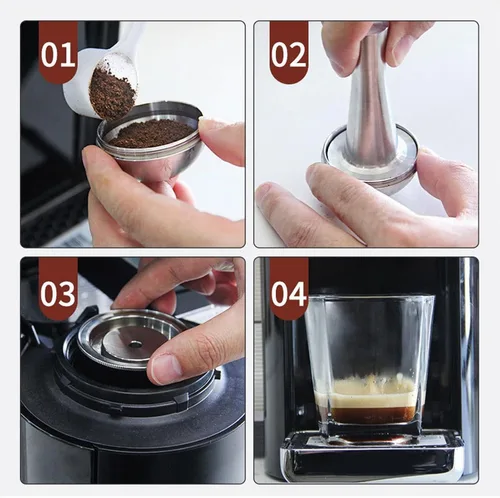 Vista 6 de Cápsula de café, cápsulas de café (2.7 fl oz) compatible con Vertuoplus plus, para vertuoline GCA1, para Delonghi ENV 135 máquina de café Cápsulas