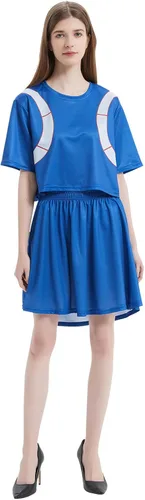 Vista 3 de Baycon Todoroki Shoto Cosplay Costume Cheerleader Cheerleading Uniform Crop Top Dress