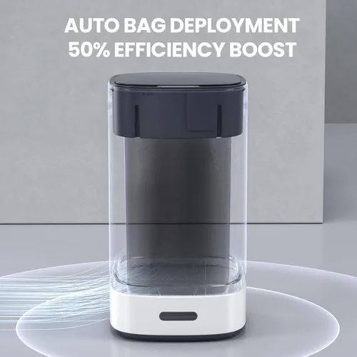 Vista 4 de ELPHECO Cubo de basura automático de acero inoxidable con sensor de 4 galones, cubo de basura autosellante, cubo de basura de 15 litros, cubo