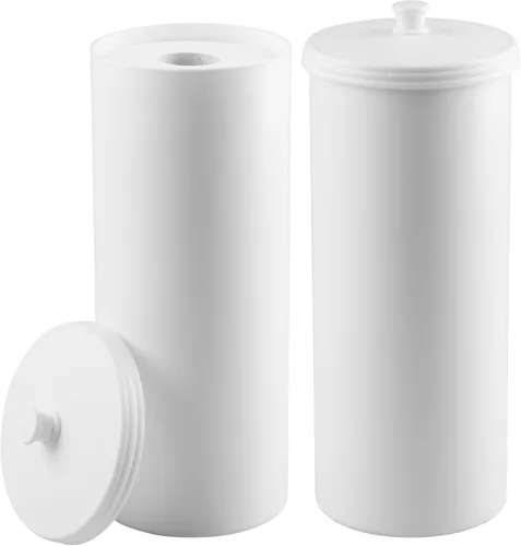Vista 13 de iDesign Soporte Independiente para Papel Higiénico de Baño con Tapa para 3 Rollos Extra, Plata Con tapa, para 3 rollos adicionales