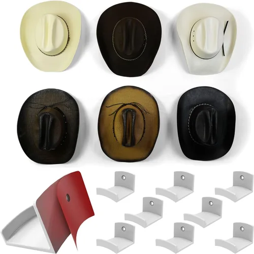 Vista 10 de Modern JP - Ganchos adhesivos para colgar sombreros en la pared (6 unidades) - Perchero para sombreros de vaquero, organizador para sombreros de ala