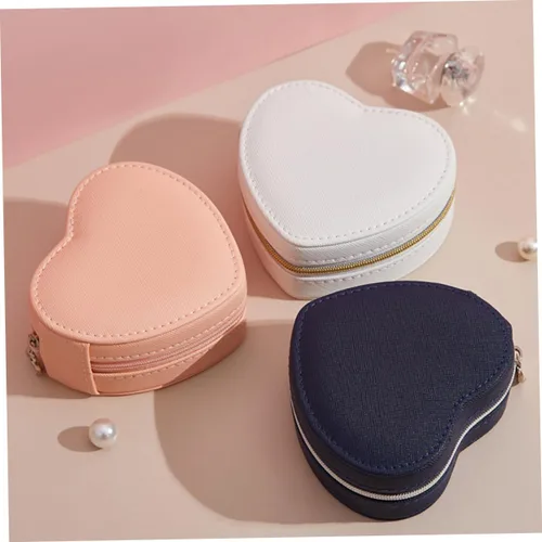Vista 6 de Holibanna 4pcs jewelry box travel jewelry earring travel case heart jewelry necklace ring holder stud earring organizer earring gift case jewelry
