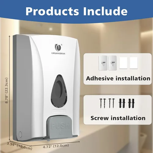 Vista 9 de Dispensador de jabón comercial, 33.8oz montaje en pared, con cerradura Blanco