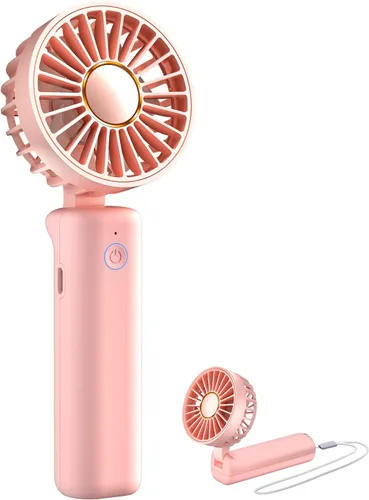 Vista 9 de FrSara Mini ventilador portátil de mano, pequeño ventilador personal recargable, artículos esenciales de viaje de verano con 6 velocidades, 3000
