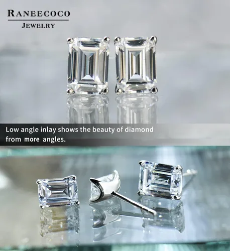 Vista 5 de STUNNING FLAME" Trillion-cutCushion-cutEmerald-cutMarquise-cut ... 18K White Gold Plated Sterling Silver Cubic Zirconia Simulated Diamond Stud