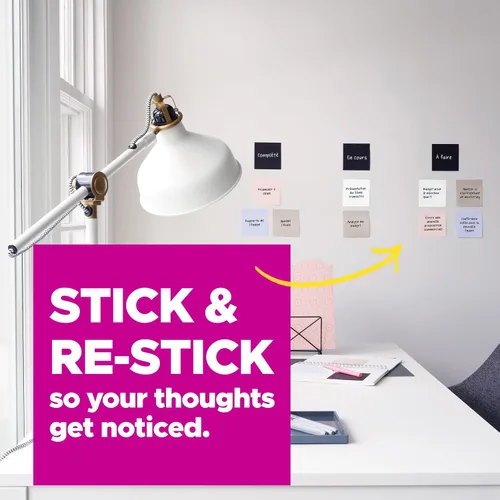 Vista 3 de Dispensador de Notas Post-it Moderno Negro El Paquete Incluye Dispensador y 3 Blocs de Notas Adhesivas Pop-up Super Sticky 2X El Poder de Adherencia
