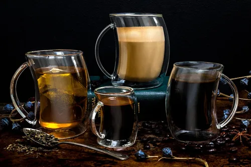 Vista 6 de JoyJolt Caleo Collection - Tazas de café de vidrio con aislamiento de doble pared (juego de 2) -13 onzas