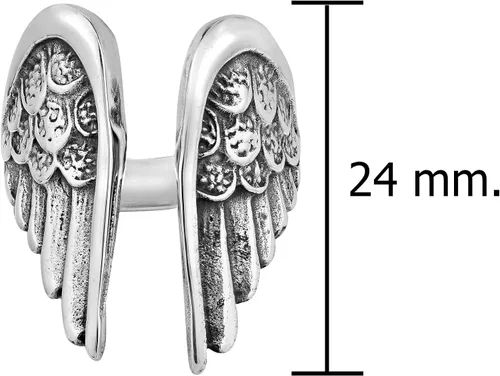 Vista 5 de Anillo de plata de ley 925 con diseño de alas de ángel