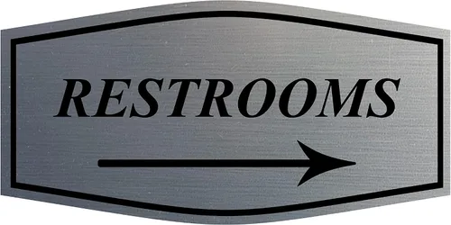 Vista 9 de Fancy Restrooms - Letrero de flecha derecha (negro) - Pequeño paquete de 1