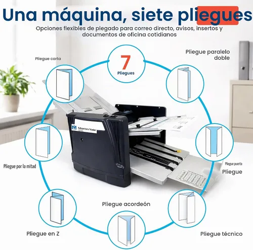Vista 4 de Martin Yale 1217A Máquina automática de carpetas de papel, carpeta de documentos de alimentación automática de servicio medio para oficinas