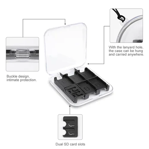 Vista 5 de Pickleball Balls Colors Switch Game Case Switch Game Holder Cartridge Case Storage 12 Games & 2 Micro Sd Card Slots, Travel Carry Cases, Portable