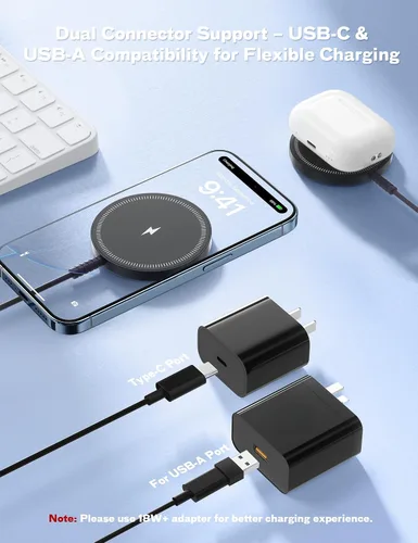 Vista 5 de Bohuma - Cargador inalámbrico magnético – Compatible con iPhone de la serie 12 a 17 y AirPods - Diseño elegante y ligero con carga rápida – Ideal