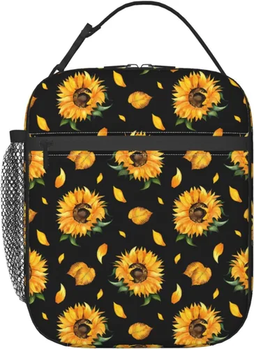 Vista 13 de Lonchera con aislamiento de leopardo negro para mujeres y hombres, reutilizable, portátil, a prueba de fugas, bolsa térmica para oficina, trabajo