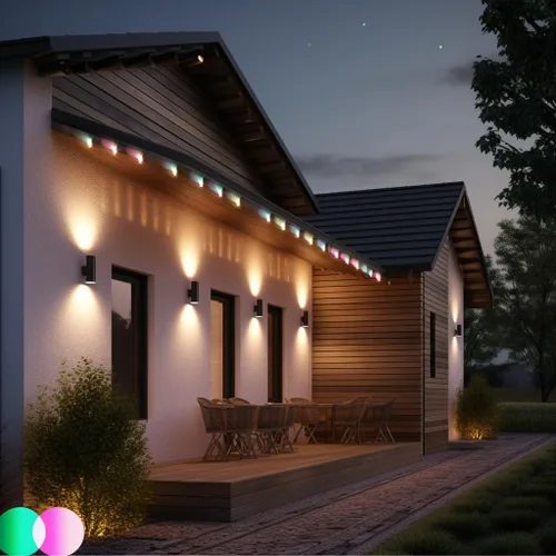 Vista 8 de rosykite Lámpara de pared al aire libre, cilindro moderno arriba abajo Negro
