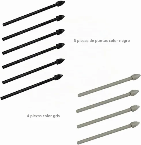 Vista 2 de Puntas de lápiz para Samsung Galaxy Tab s7, s7 Plus - Reemplazo de puntas de lápiz capacitivo (negro)