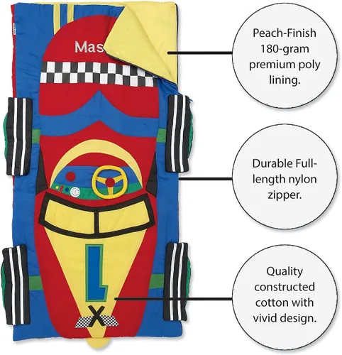 Vista 3 de Lillian Vernon Personalized Indoor Sleeping Bag - Kids Sleepover & Napper Sleep Sack - Plush, Cute, & Cozy Cotton Poly Blend - Girls, Boys, &