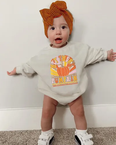 Vista 31 de Ropa de Halloween para bebé niña, sudadera con estampado de calabaza, mameluco de burbujas, lindo traje de Acción de Gracias de otoño