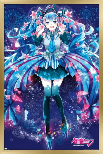 Vista 13 de Hatsune Miku - Póster de pared de flores, 34 pulgadas de largo x 22.4 pulgadas de ancho, versión premium sin marco