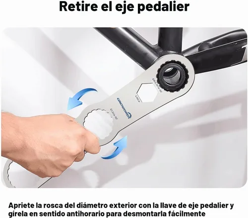 Vista 5 de Llave de soporte inferior multifunción, adecuada para llave BB en 39 40.5 1.732 in de diámetro exterior, 16 muesca