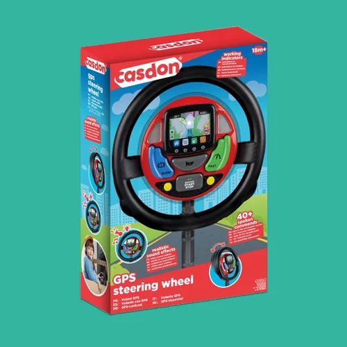 Vista 8 de Casdon Volante GPS. Juguete de conducción interactivo para niños de 18 meses en adelante. Cuenta con comandos hablados y sonidos realistas. Aumenta