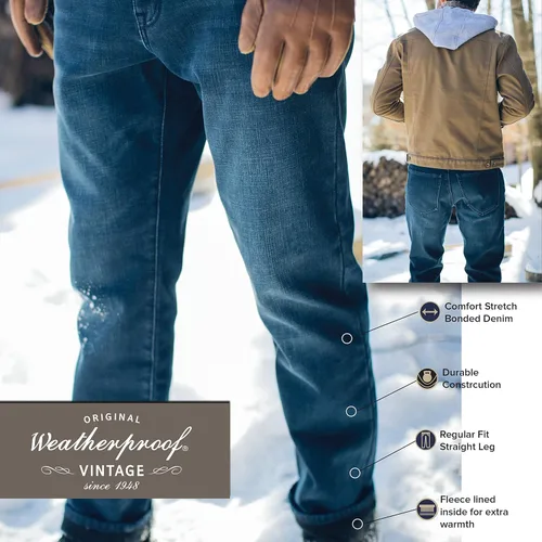 Vista 3 de Weatherproof Vintage Jeans con forro polar de ajuste regular para hombre