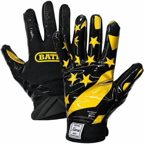 Vista 44 de Battle Sports - Guantes de fútbol americano para receptor abierto con dorso de mano, ultraadherentes y con agarre, antideslizantes, para adultos