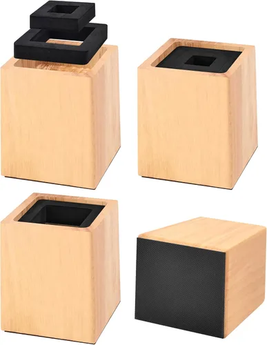 Vista 14 de Elevadores de cama resistentes, 3 pulgadas de alto (interior de 2 pulgadas de alto), borde elevado de 1 pulgada, carga de 2600 libras, para marco