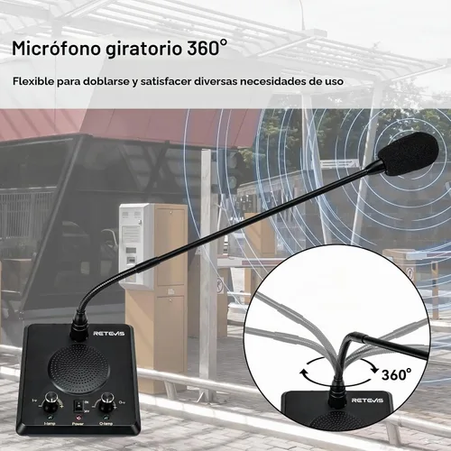 Vista 9 de Retevis Intercomunicador de ventana RT-9909,Sistema de intercomunicación