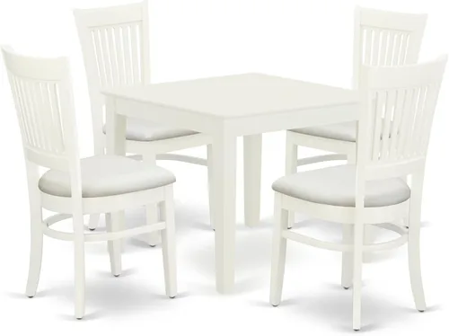 Vista 12 de East West Furniture OXVA3-LWH-C - Juego de muebles de comedor de 3 piezas contiene una mesa de cocina cuadrada y 2 sillas de comedor tapizadas