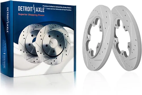 Vista 444 de Detroit Axle - Rotores de freno delantero para 04-13 Mazda 3 Rotores de frenos de disco 06-15 Mazda 5 Reemplazo: Rotor regular delantero de 11.81