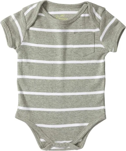 Vista 3 de Cremson Paquete de 5 mamelucos unisex de algodón de una pieza de manga corta, Multi (Multi Stripe)