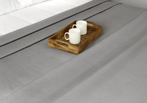 Vista 7 de Cotton Craft - Cobija térmica de sarga de punto espiga (100% algodón súper suave de alta calidad), Algodón, Diamond - Gris, gemelo