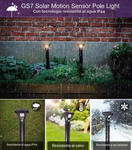 Vista 3 de AURAXY Luces LED con sensor de movimiento solar, funciona con pilas, detector de movimiento impermeable para exteriores, luz de pasarela, uso