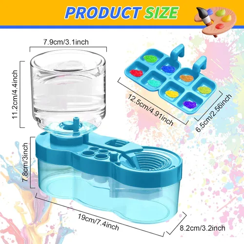 Vista 3 de 2025 Herramienta Mejorada de Limpieza de Pinceles de Pintura, Taza Enjuagadora de Pinceles con Circulación de Agua Corriente para Pintura Artística