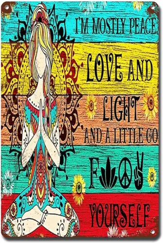 Vista 18 de Letrero de metal, letrero de hojalata vintage, arte de pared con texto en inglés "Garden Your Mind Love", arte de pared para jardín, jardín, regalo