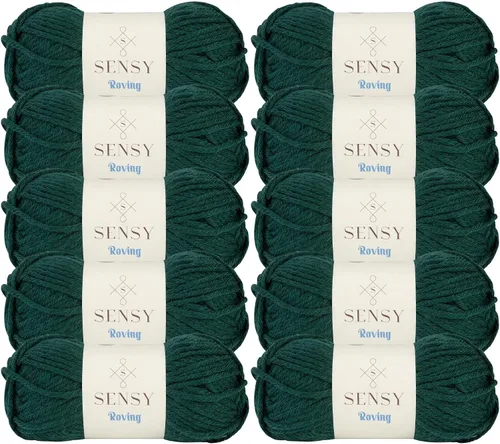 Vista 37 de Sensy Roving - Ovillo de lana multicolor, 3.5 onzas, 132 yardas, calibre 5, voluminoso (otoño)