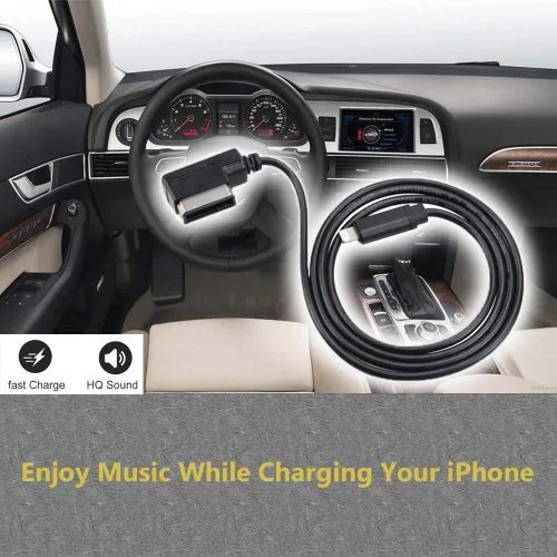 Vista 8 de Cable auxiliar AMI MMI compatible con Audi A3/A4/A5/A6/A7/A8/S4/S6/S8/Q5/Q7/R8/TT 2011-2016 con sistema MMI 3G