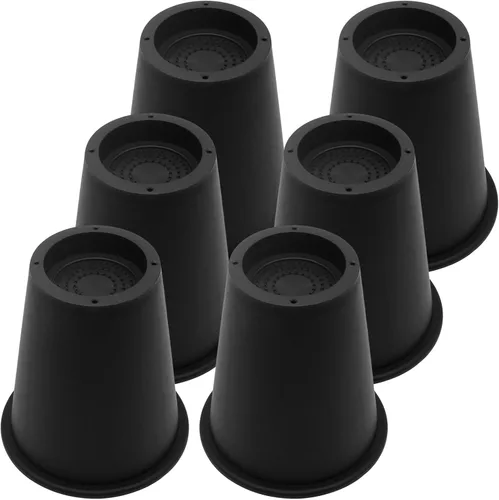Vista 14 de 4 juegos de elevadores de muebles - elevadores de cama negros de 1", 2" o 3" pulgadas, elevadores redondos apilables resistentes para mesa, sofá