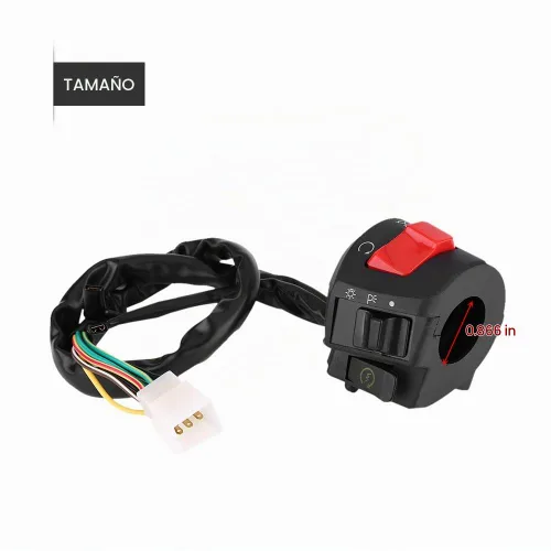 Vista 2 de Qiilu - Interruptor de manillar de motocicleta, 1 par de interruptor de montaje de manillar izquierdo y derecho de 7/8 pulgadas con bocina y control
