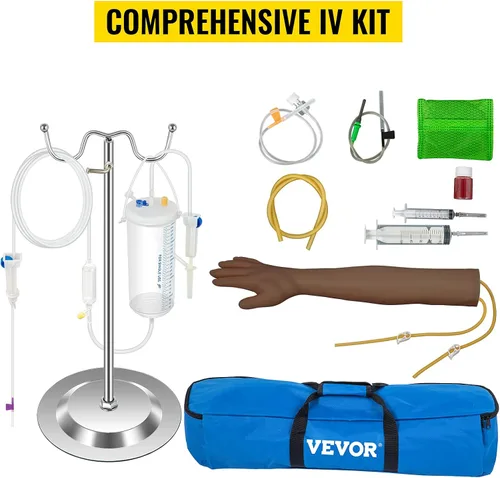 Vista 6 de Kit de práctica IV VEVOR Kit de práctica de flebotomía con piel oscura, kit de práctica de venopunción Kit de brazo modelo de aprendizaje