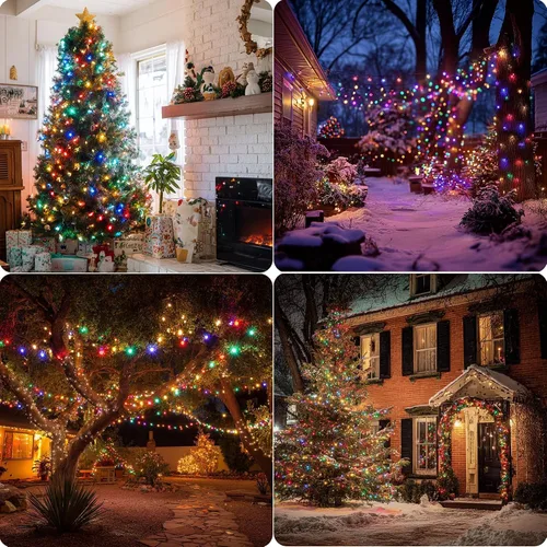 Vista 7 de Luces de Cadena de Navidad, 100 pies 300 Luces LED de Cadena Cable Verde con Temporizador 8 Modos, Decoración Impermeable Conectable para Interiores