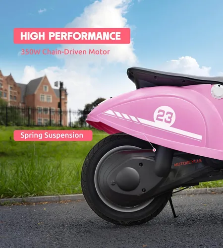 Vista 7 de Motocicleta eléctrica de 24 V para niños grandes, 350 W