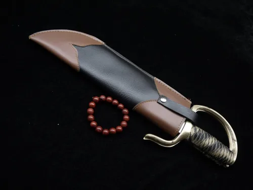 Vista 9 de Chinese Wing Chun - Espadas de mariposa Bart Cham Dao - Cuchillas de acero inoxidable hechas a mano con funda de cuero, accesorios de latón
