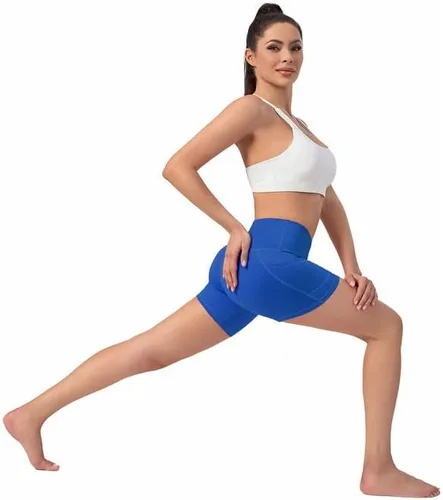 Vista 5 de Leggings con bolsillos para mujer, pantalones de yoga, leggings de entrenamiento de cintura alta y control de abdomen, leggings de compresión