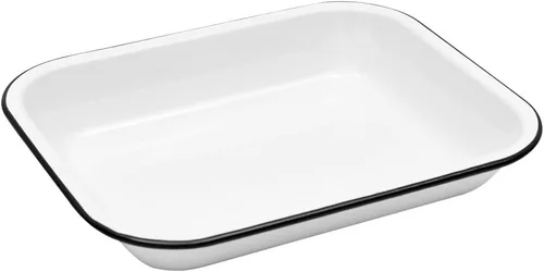 Vista 5 de Enamelware - Asador abierto pequeño, 11.5 x 9.25 pulgadas, salpicadura azul/blanca (individual)