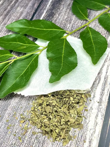 Vista 6 de Té de hoja de curry - Serie de té de hierbas puro de Palm Beach Herbals (30 unidades) [El embalaje puede variar]