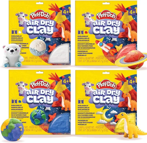 Vista 10 de Play-Doh Arcilla seca al aire, bolsa de arcilla azul de 5 onzas, suministros de arte, suministros de manualidades, herramientas y kit de arcilla