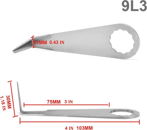 Vista 3 de Jitterbug Cuchilla de cuchillo frío con aire para corte, herramienta neumática para quitar parabrisas y cortar, cuchilla oscilante de vidrio