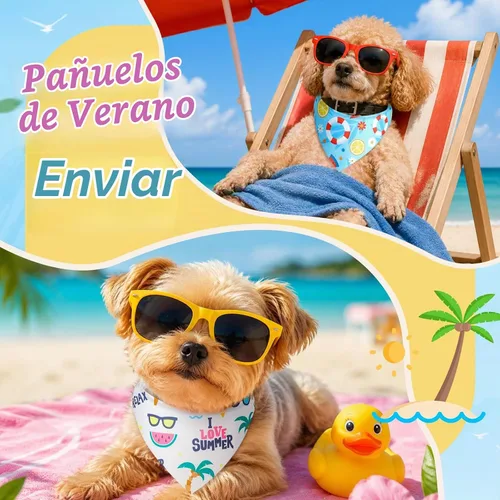 Vista 2 de Sweetude 50 bandanas para perros a granel para verano, flamenco