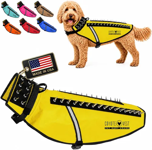Vista 39 de CoyoteVest Chaleco Protector de Arnés para Perro, Accesorios Reflectantes para Perro con Picos para Proteger a tu Mascota de Ataques de Rapaces